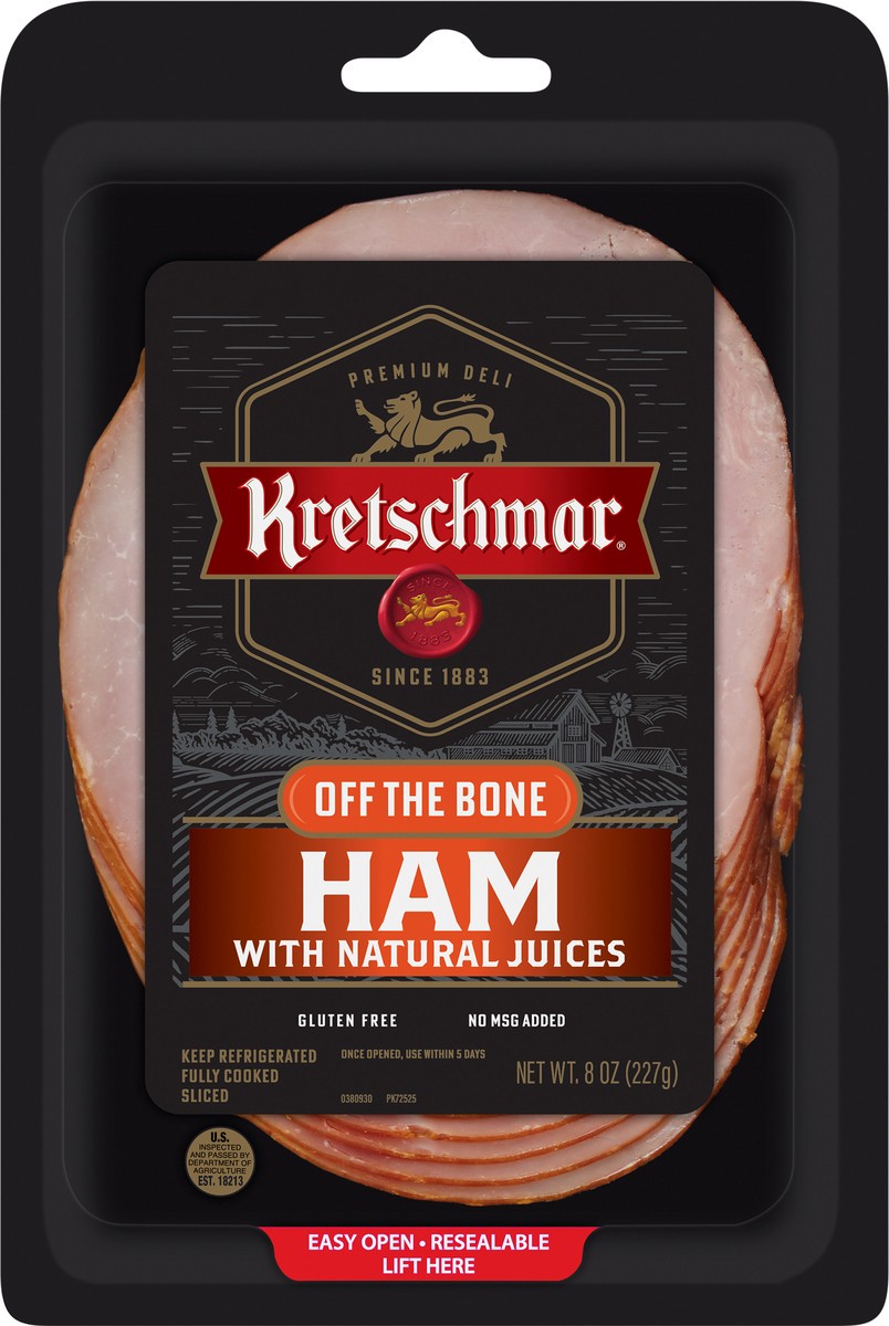 slide 4 of 4, Kretschmar Sliced Off the Bone Ham with Natural Juices, 8 oz