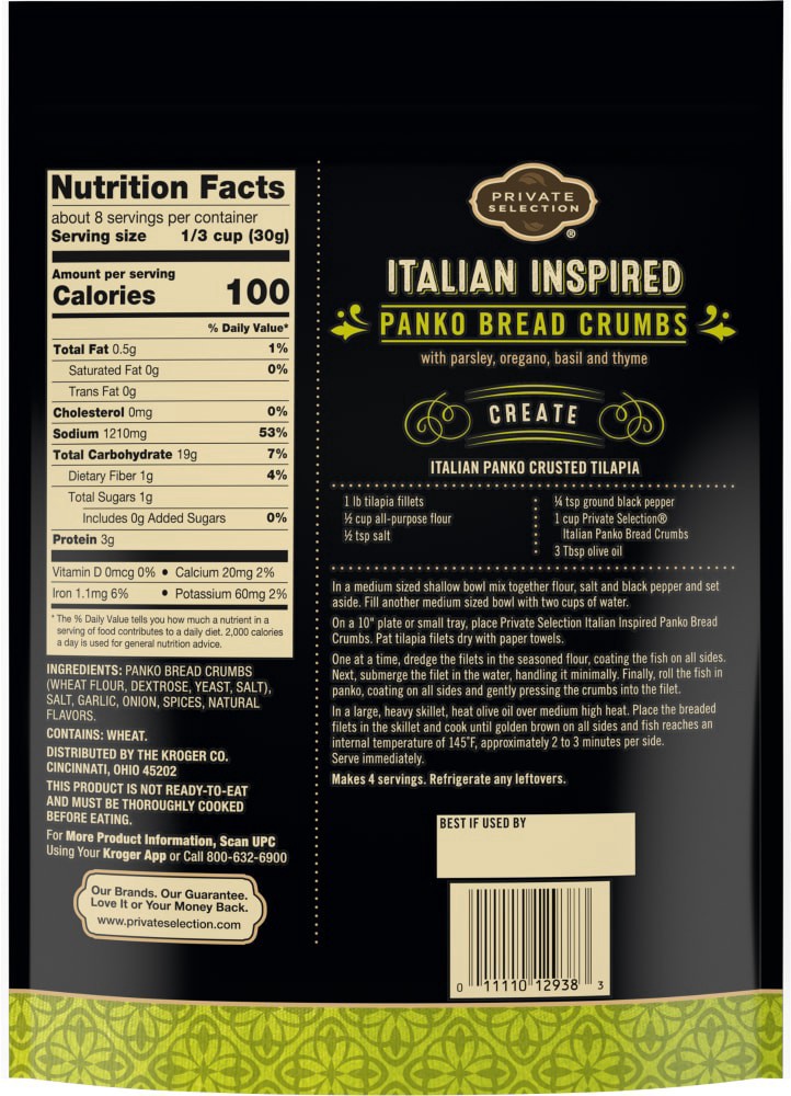 slide 2 of 2, Private Selection Italian Panko Bread Crumbs, 8 oz