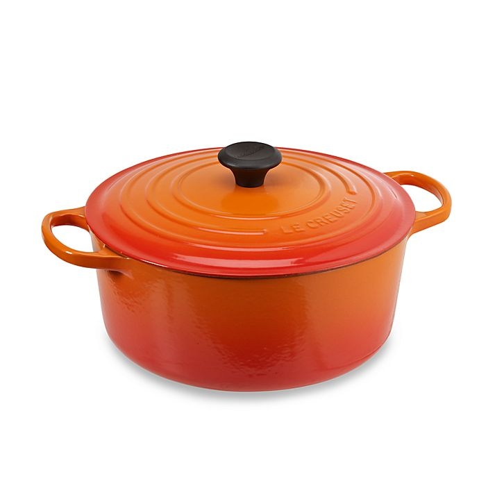 slide 1 of 1, Le Creuset Signature Round Dutch Oven - Flame, 7.25 qt