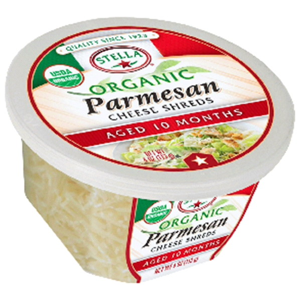 slide 1 of 1, Stella Organic Shredded Parmesan, 4 oz