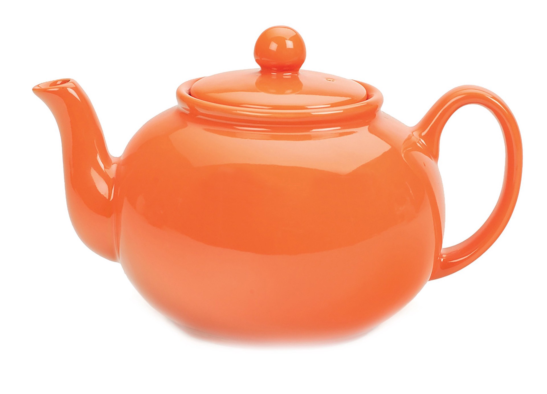 slide 1 of 1, RSVP International Orange Stoneware Teapot, 42 oz