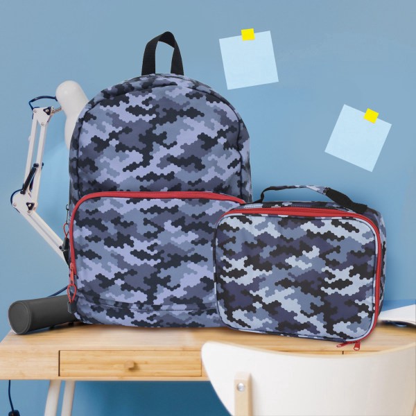 slide 5 of 10, Office Depot® Brand School Backpack and Lunch Box Set, Gray Camouflage, 1 ct