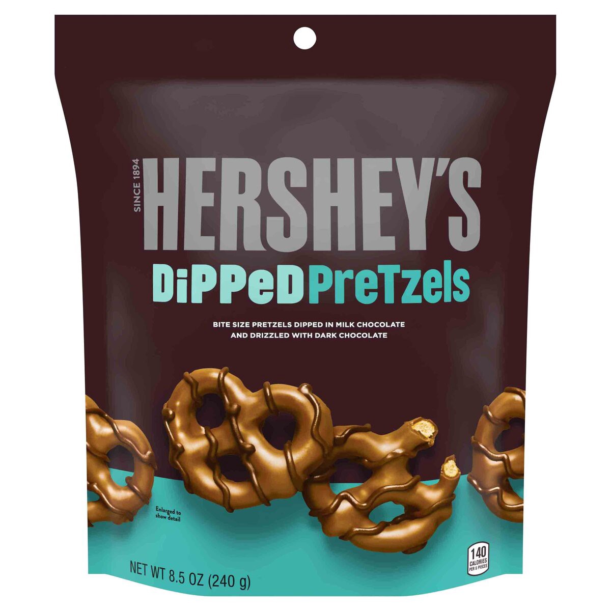 slide 1 of 7, Hershey's Snack, Milk Chocolate, Dark Chocolate, Pretzels, 8.5 oz