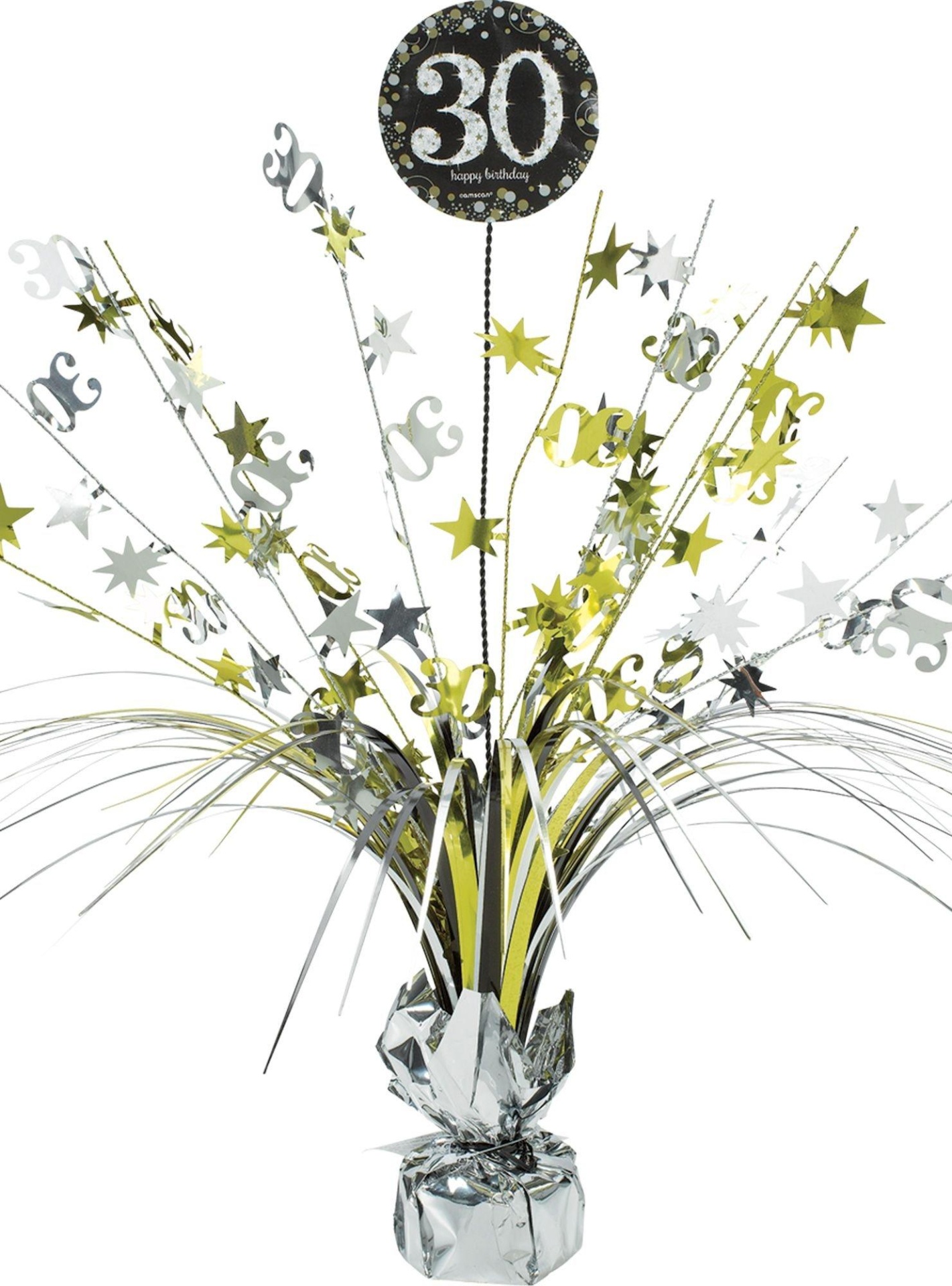 slide 1 of 1, Party City 30th Birthday Spray Centerpiece Sparkling Celebration, 1 ct
