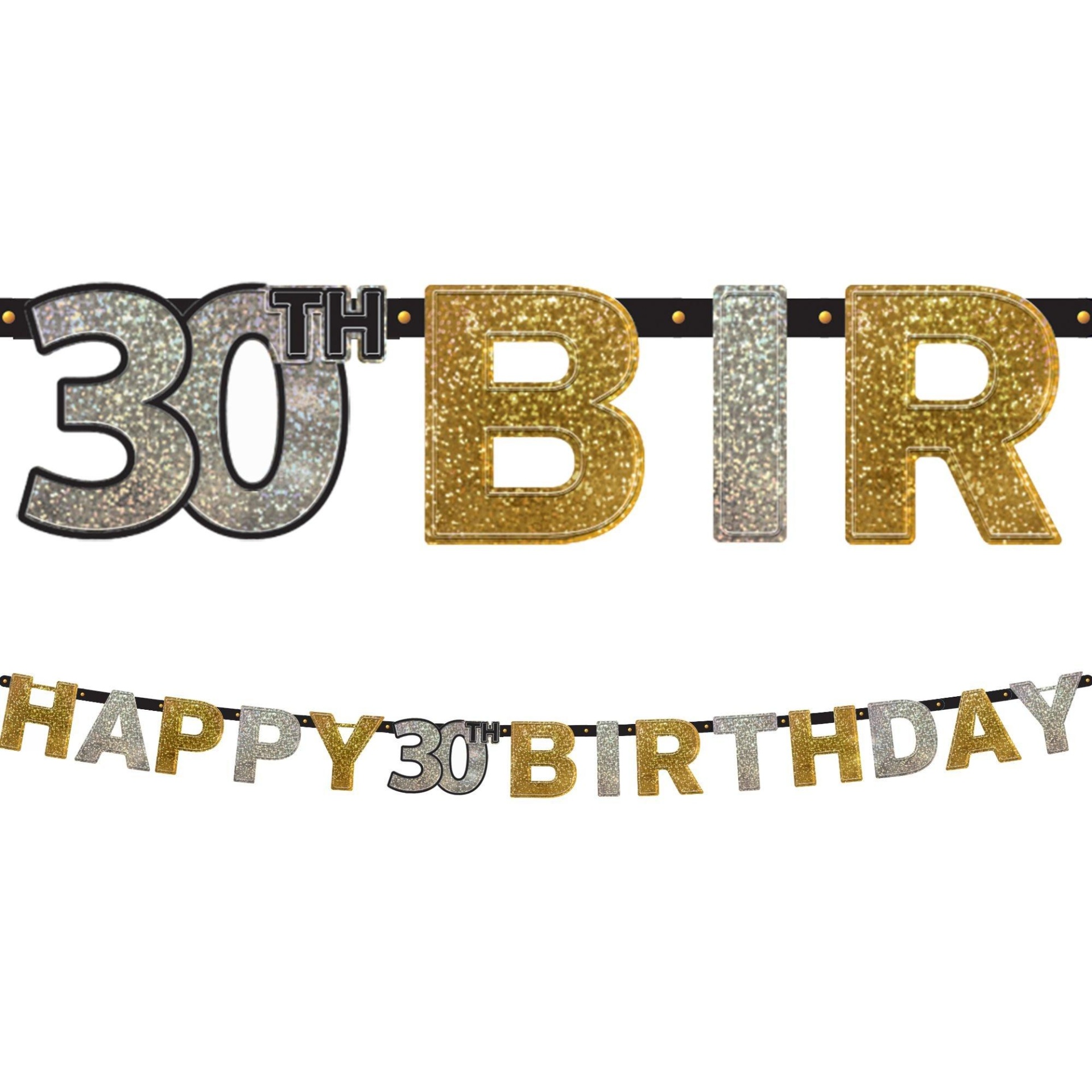 slide 1 of 1, Party City Prismatic 30th Birthday Banner Sparkling Celebration, 1 ct