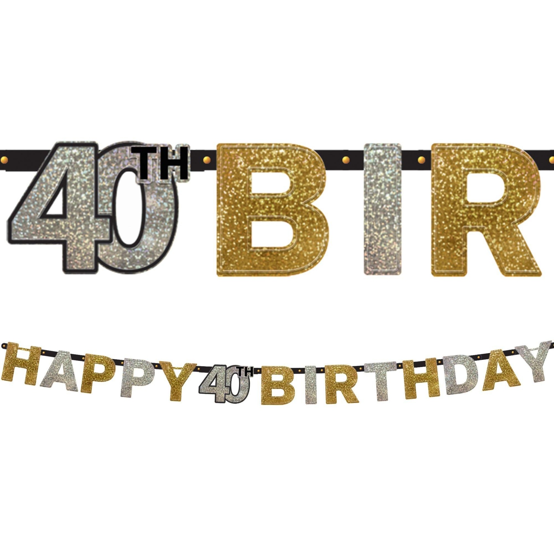 slide 1 of 1, Party City Prismatic 40th Birthday Banner Sparkling Celebration, 1 ct