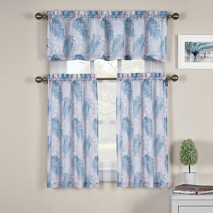 slide 1 of 1, J. Queen New York St. Croix Kitchen Window Curtain Tiers - Blue, 36 in