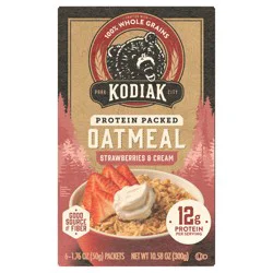 Kodiak Cakes Oatmeal Packets, Strawberries & Cream, 6 ct