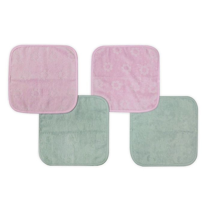 slide 1 of 4, Neat Solutions Woven Elephant Washcloths - Pink/Grey, 4 ct