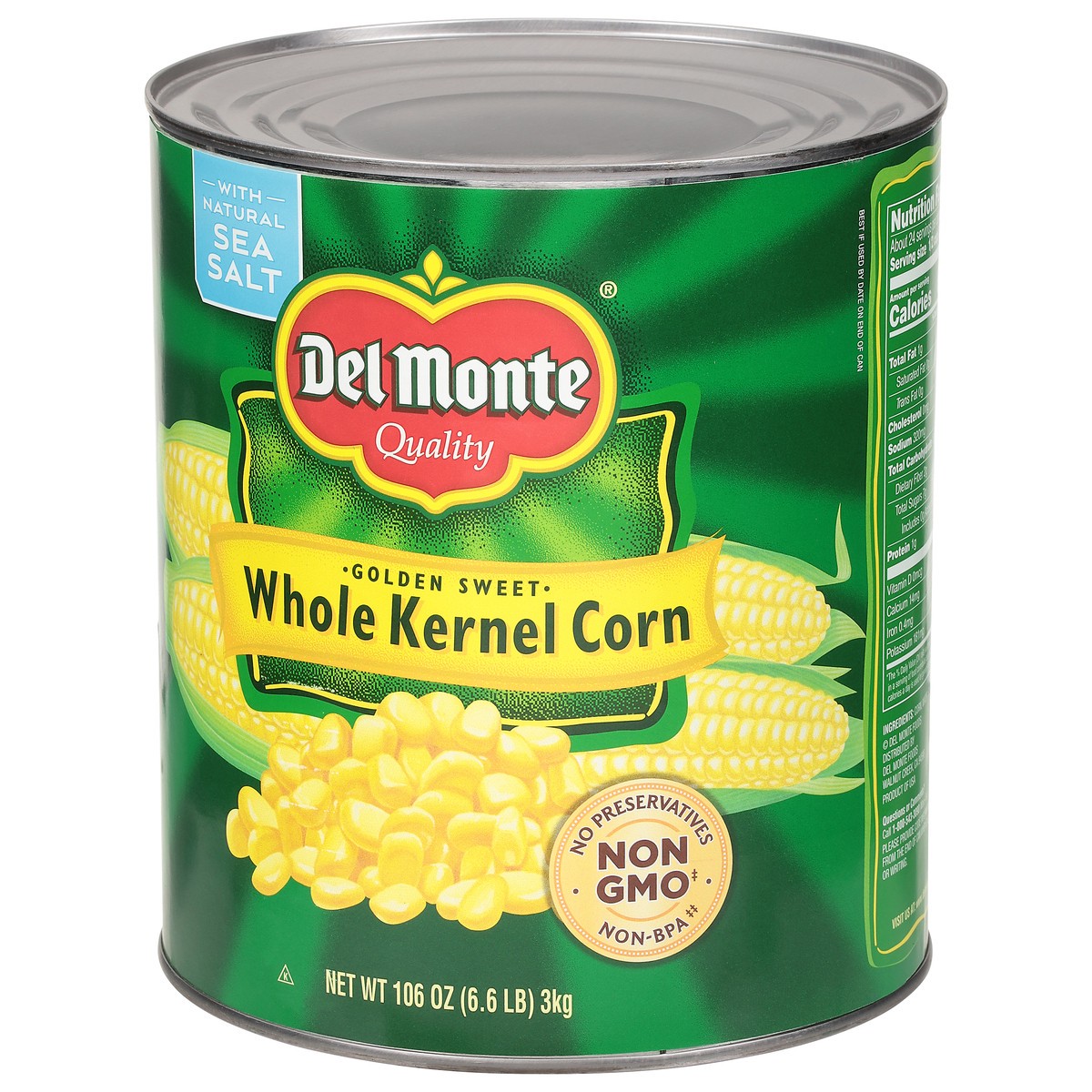 slide 6 of 9, Del Monte Whole Golden Sweet Kernel Corn 106 oz, 106 oz