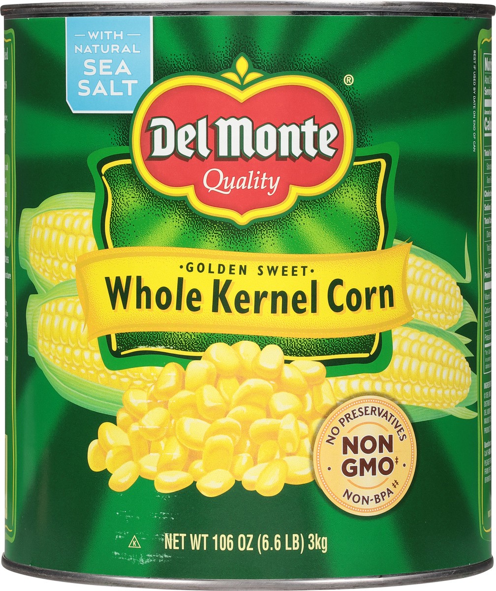 slide 8 of 9, Del Monte Whole Golden Sweet Kernel Corn 106 oz, 106 oz