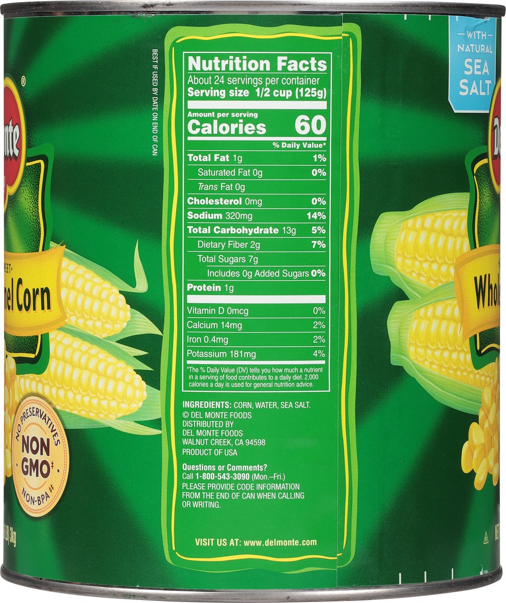 slide 2 of 9, Del Monte Whole Golden Sweet Kernel Corn 106 oz, 106 oz