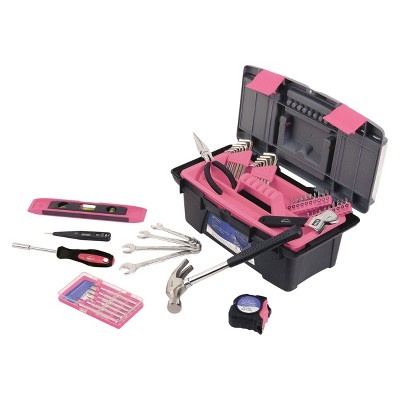 slide 1 of 2, Apollo Tools Household Tool Kit - Pink, 53 ct