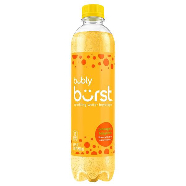 slide 1 of 1, bubly Burst Sparkling Water Beverage Pineapple Tangerine 16.9 Fl Oz, 16.9 fl oz
