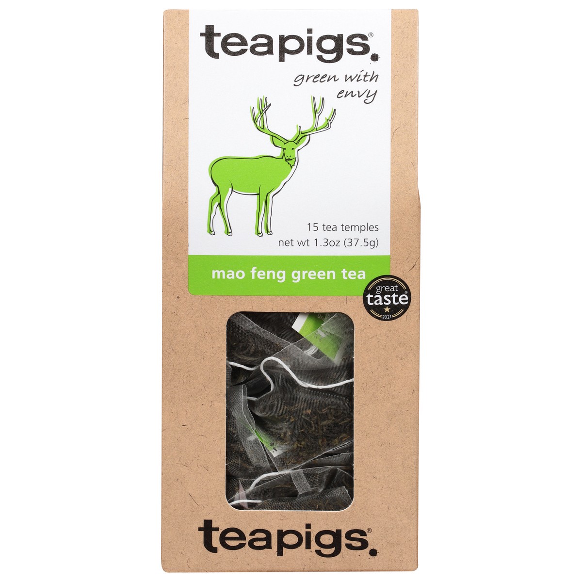 slide 5 of 14, teapigs Mao Feng Green Tea 15 - 2.5 g Tea Temples, 15 ct