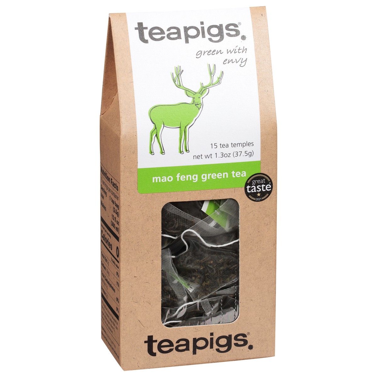 slide 3 of 14, teapigs Mao Feng Green Tea 15 - 2.5 g Tea Temples, 15 ct