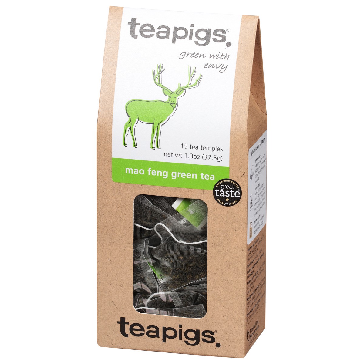 slide 9 of 14, teapigs Mao Feng Green Tea 15 - 2.5 g Tea Temples, 15 ct