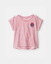 Carters Girls Lobster Striped Top - Red/Ivory Multi 8