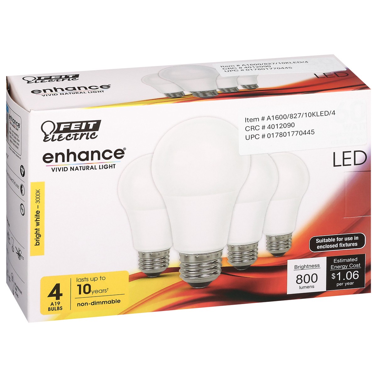 slide 4 of 14, Feit Electric Enhance 8.8 Watts LED Bright White Bulbs 4 ea, 4 ct