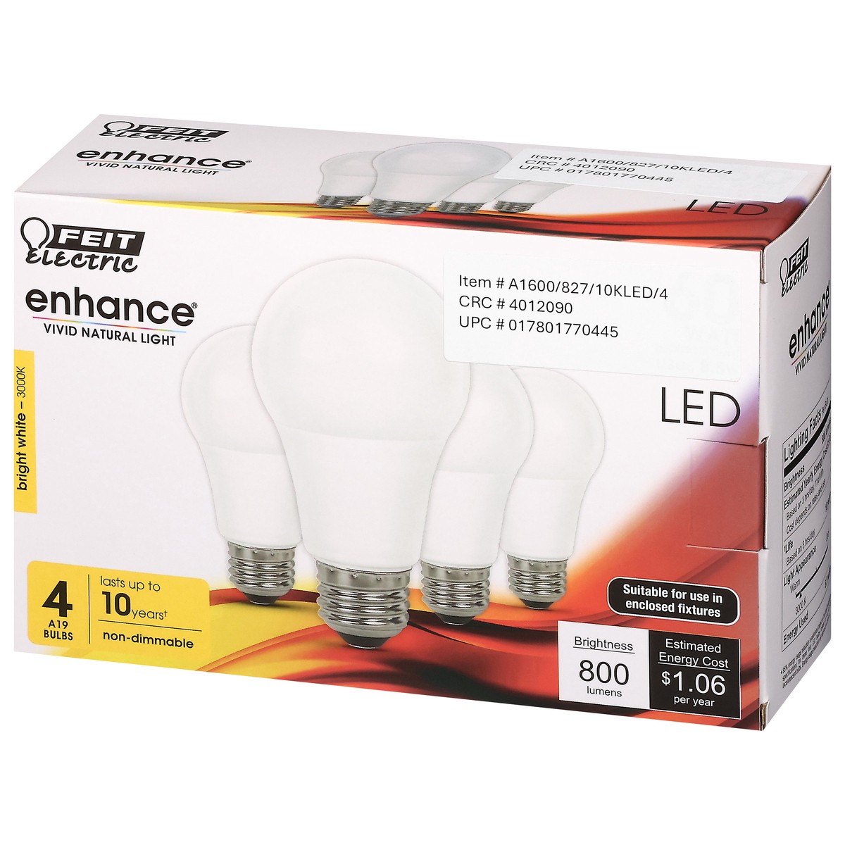 slide 2 of 14, Feit Electric Enhance 8.8 Watts LED Bright White Bulbs 4 ea, 4 ct