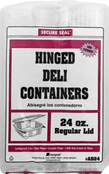 Secure Seal Hinged 24 Ounce Deli Containers 100 ea