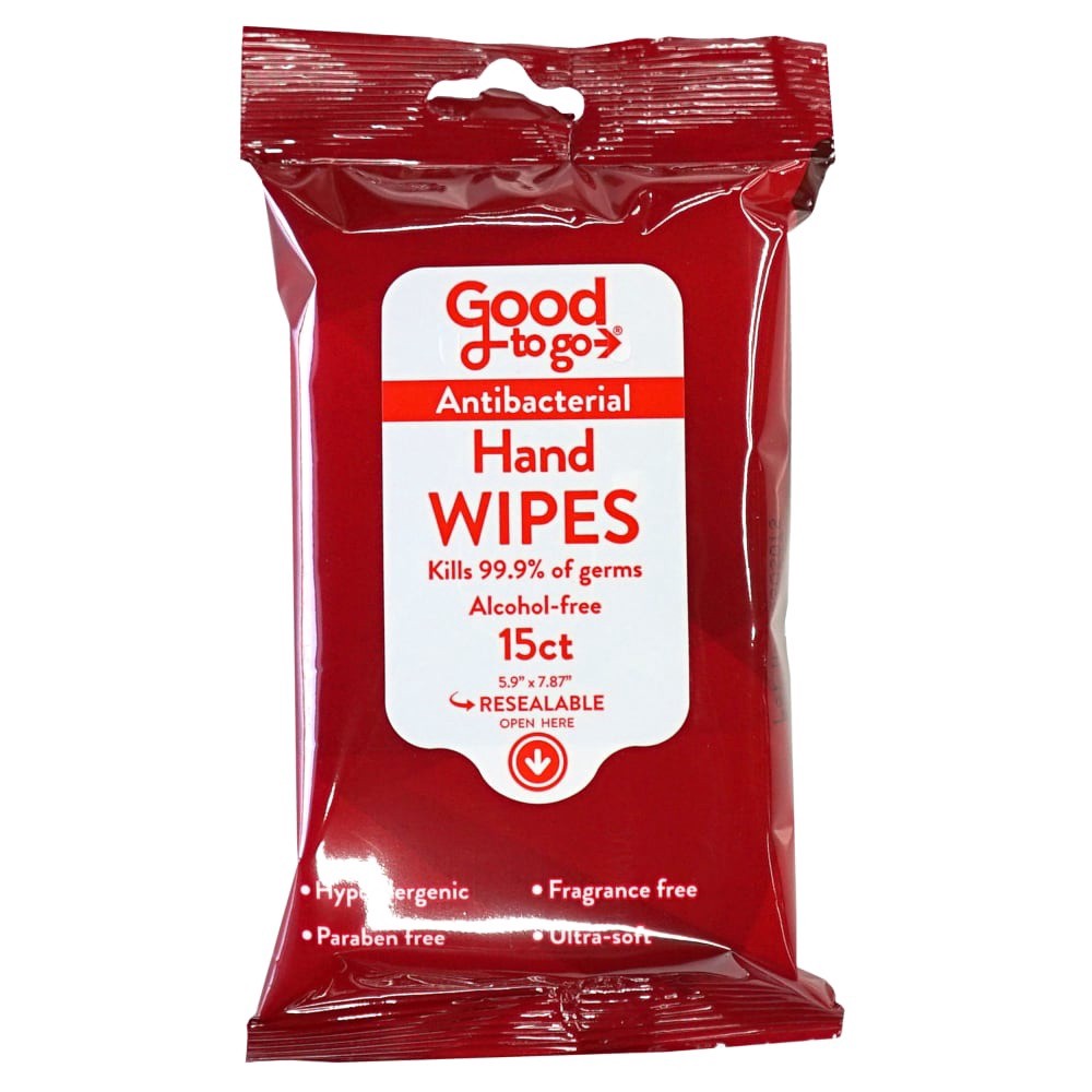 slide 1 of 1, Good to Go Antibacterial Hand Wipes 15 ea, 15 ct