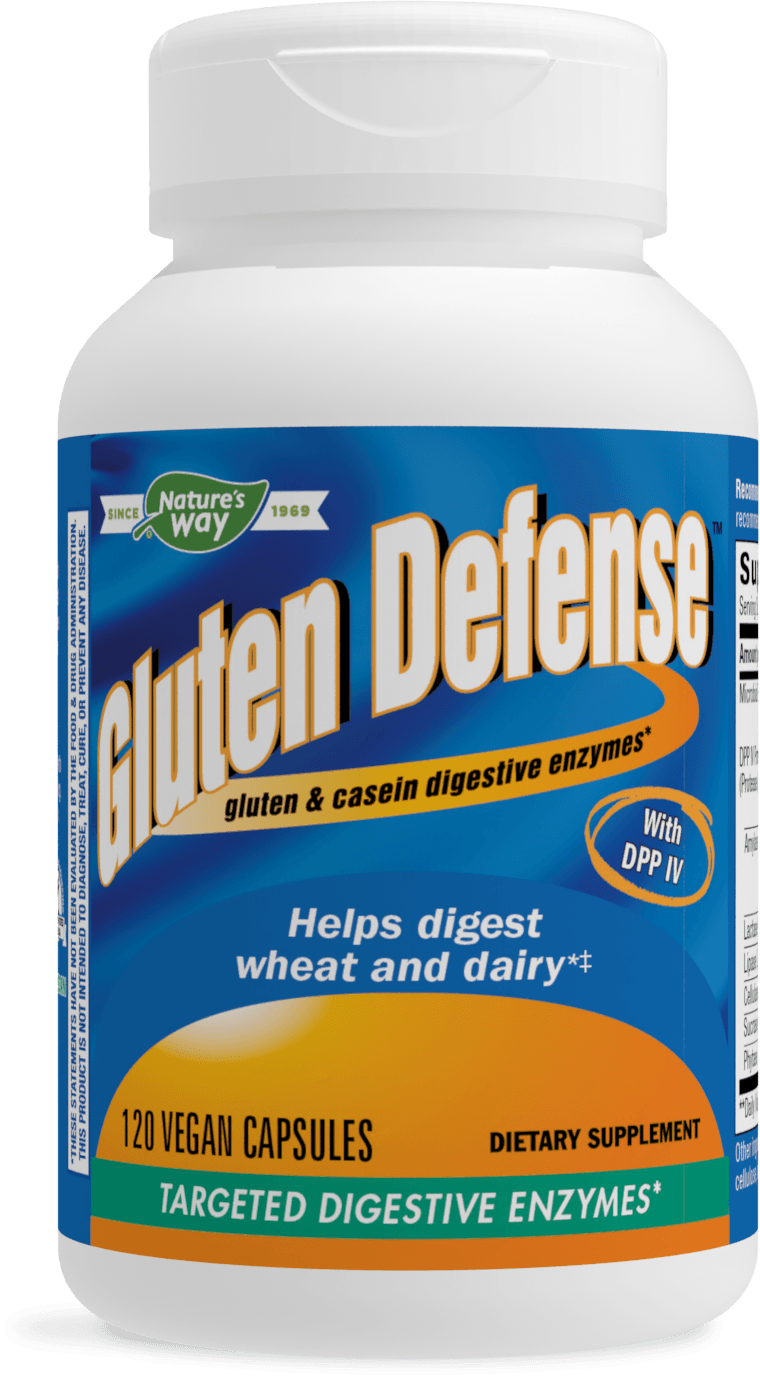 slide 1 of 4, Nature's Way Gluten Defense, Helps Digest Wheat and Dairy * **, Vegan, 120 Capsules, 120 ct