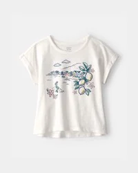 Carters Girls Mermaid Landscape Top - White White 10