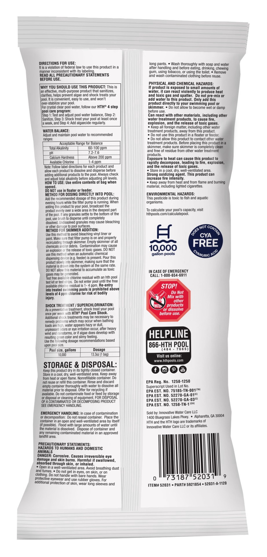 slide 4 of 5, HTH Shock Treatment, 13.3 oz