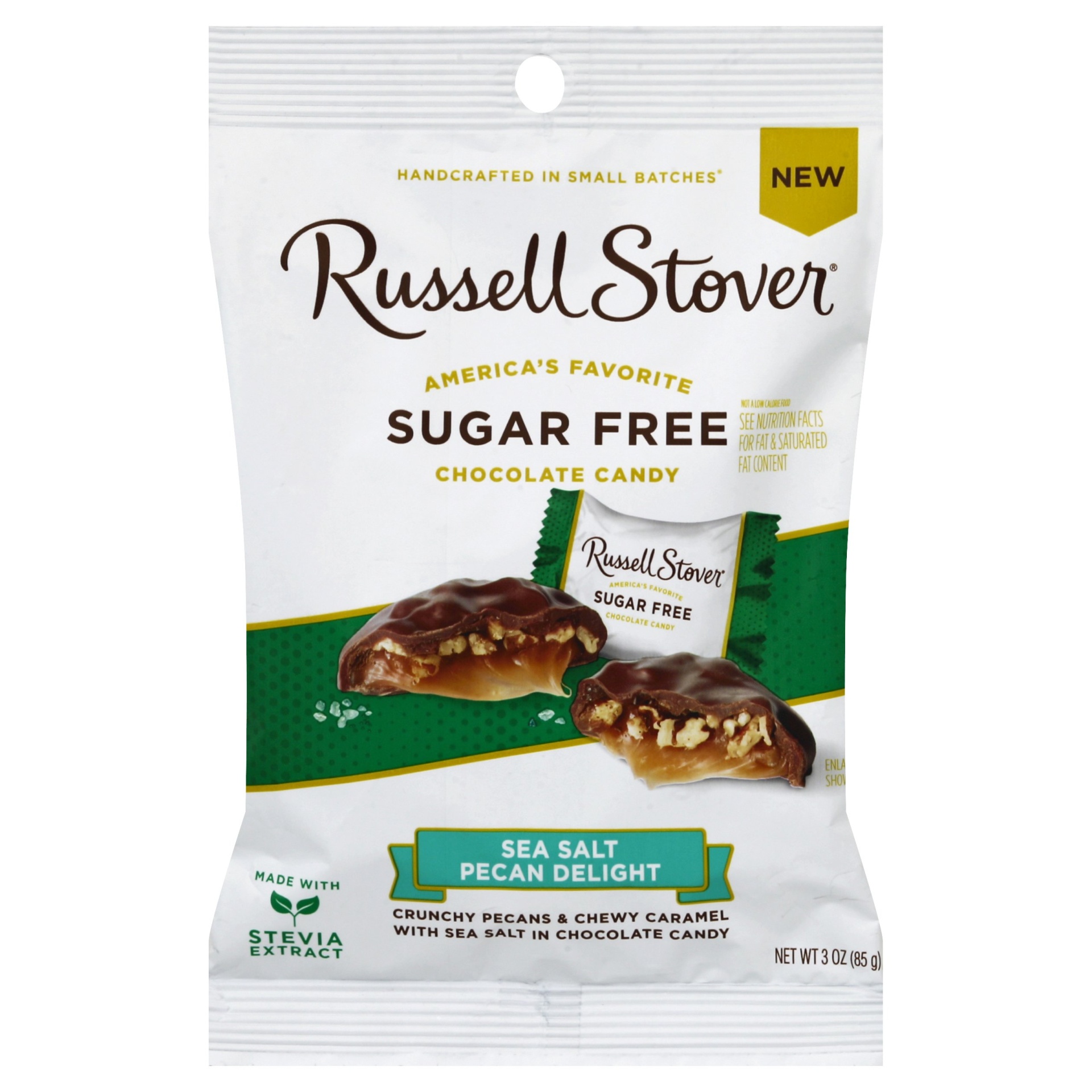 slide 1 of 6, Russell Stover Sugarfree Seasalt Pecan Deligh, 3 oz