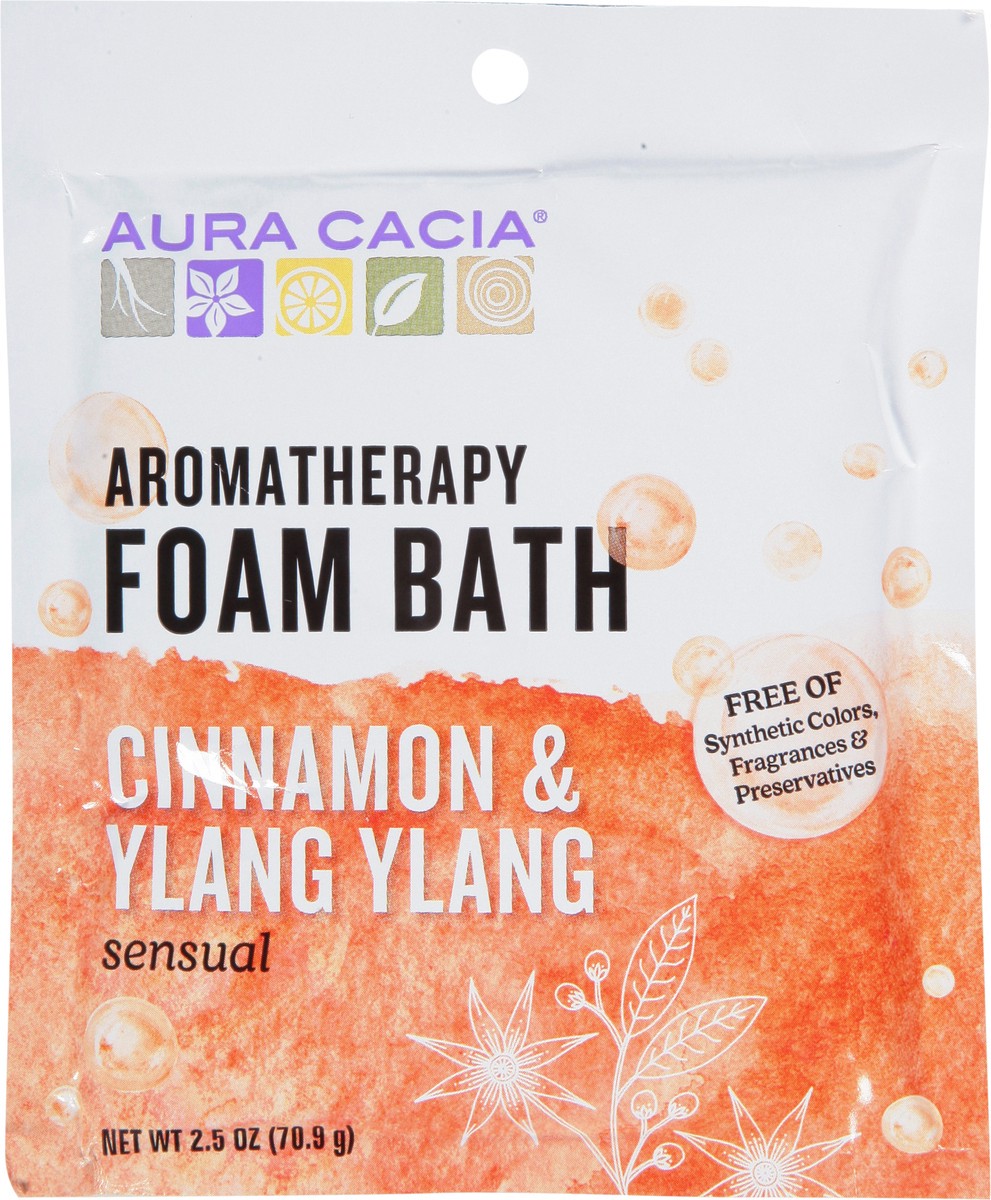 slide 4 of 12, Aura Cacia Sensual Aromatherapy Cinnamon & Ylang Ylang Foam Bath 2.5 oz, 2.5 oz