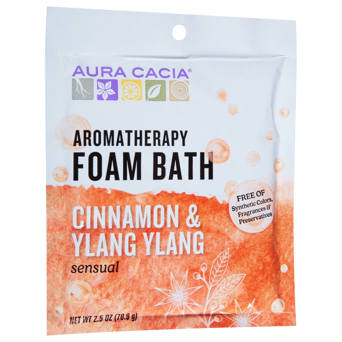 slide 7 of 12, Aura Cacia Sensual Aromatherapy Cinnamon & Ylang Ylang Foam Bath 2.5 oz, 2.5 oz