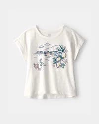 Carter's Girls Mermaid Landscape Top - White - Size 6-6X