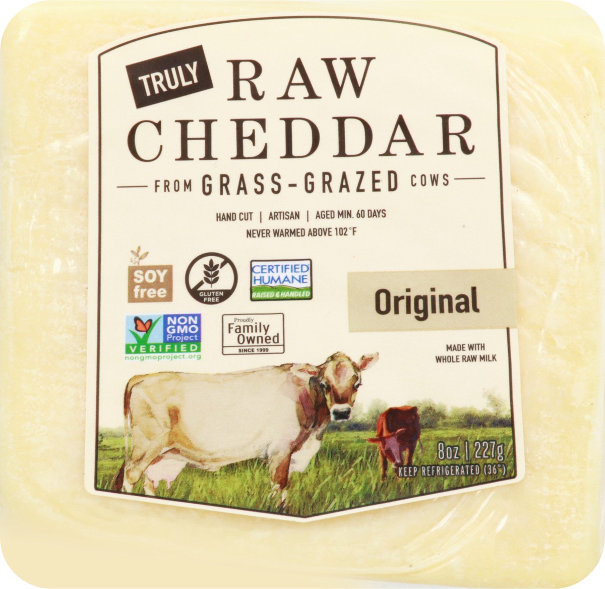 slide 6 of 13, Truly Original Raw Cheddar Cheese 8 oz, 8 oz