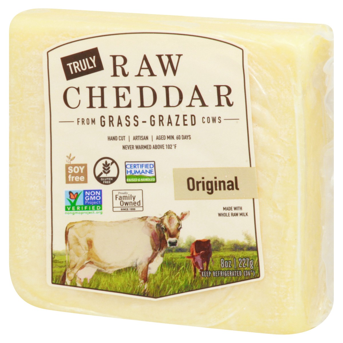 slide 2 of 13, Truly Original Raw Cheddar Cheese 8 oz, 8 oz