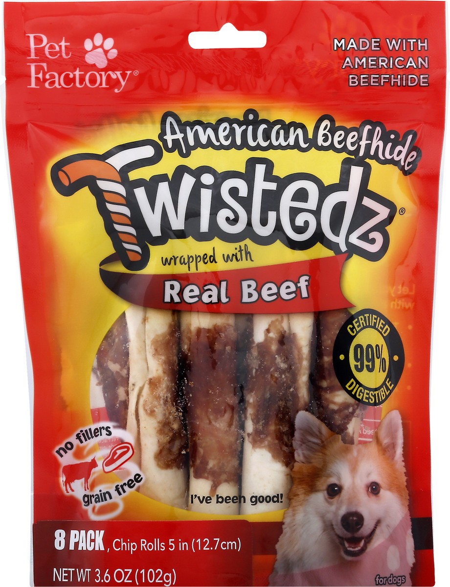 slide 6 of 9, Pet Factory Twistedz W/Beef, 8 ct