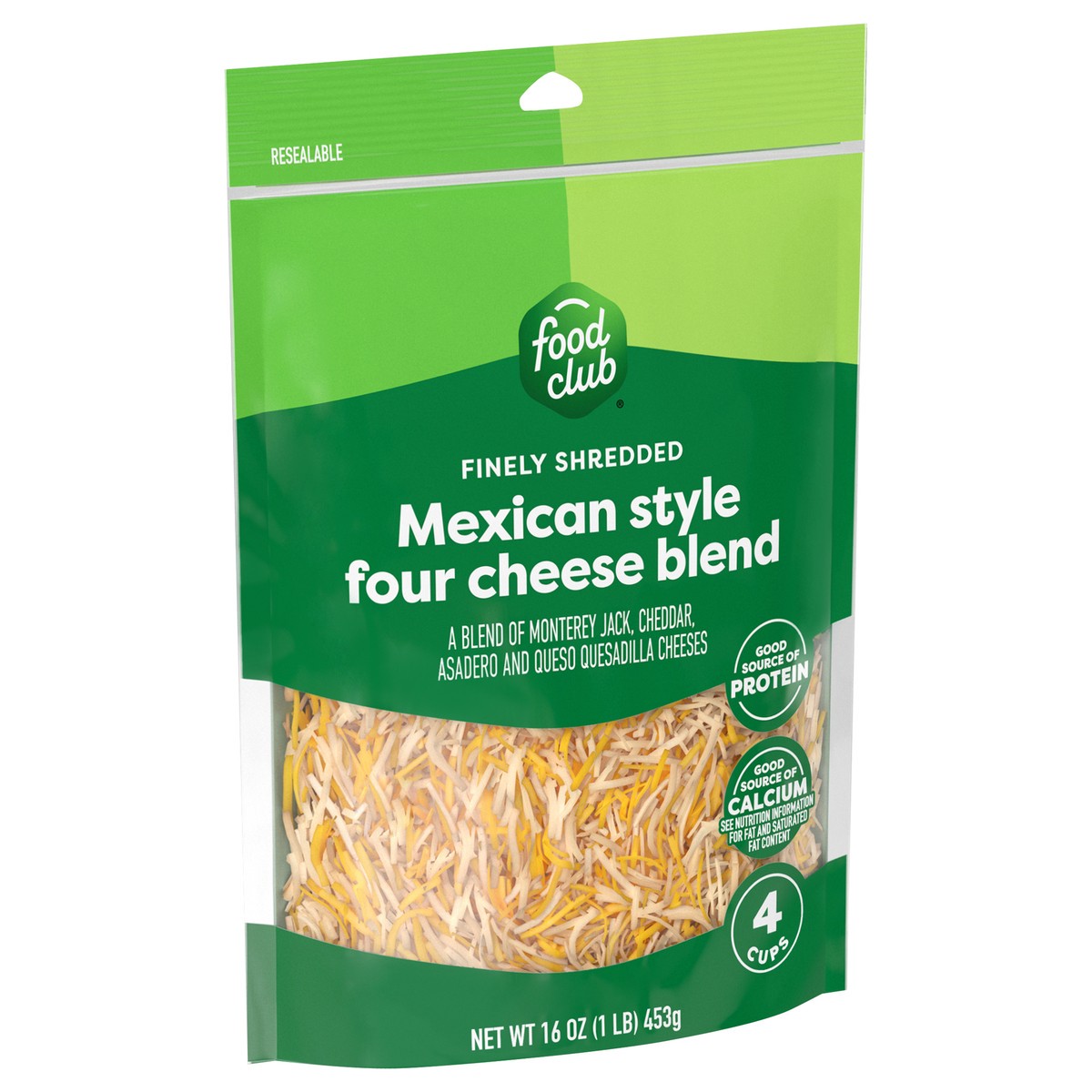 slide 3 of 4, Food Club Finely Shredded Mexican Style Four Cheese Blend 16 oz, 16 oz