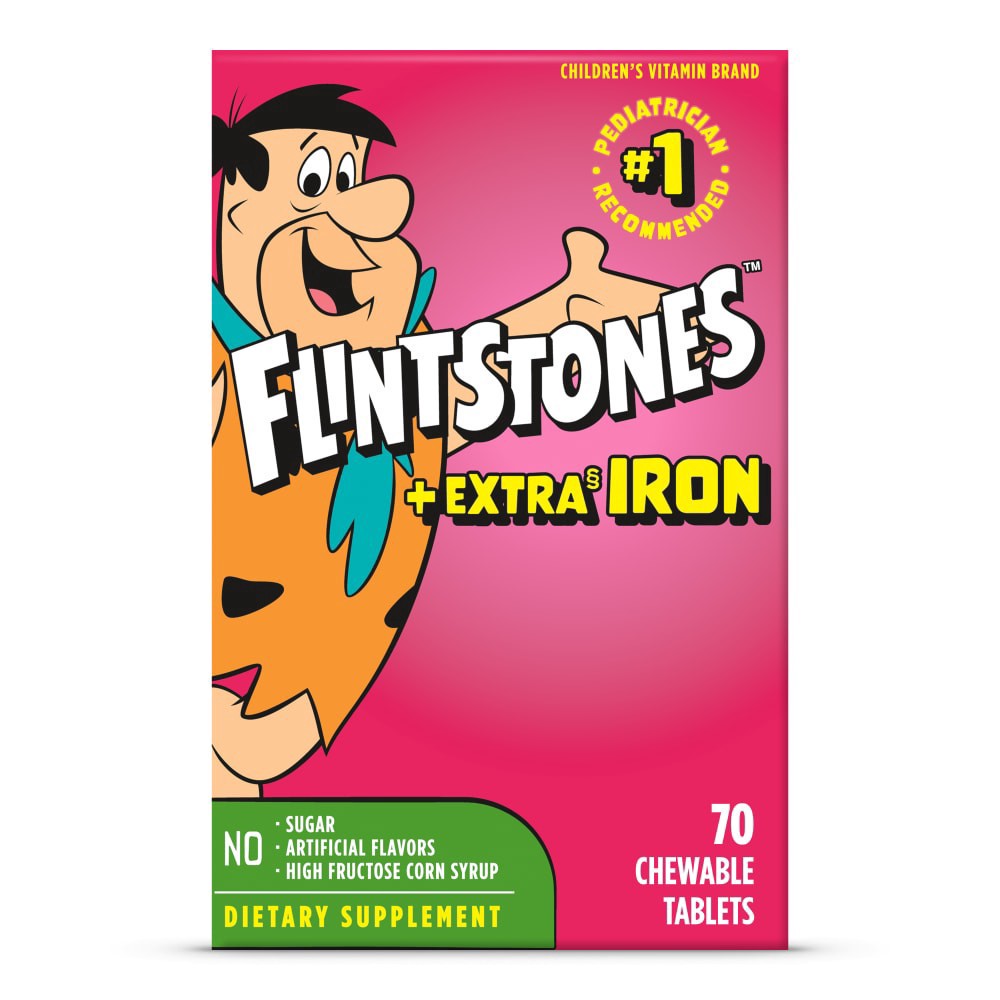 slide 5 of 6, Flintstones Flinstones Extra Iron Chewable Tablets 90ct., 90 ct