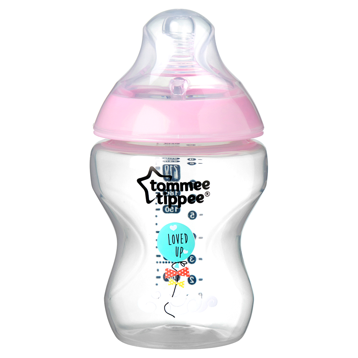 slide 3 of 4, Tommee Tippee Closer to NatureDecorated Feeding Bottles Pink, 9 oz