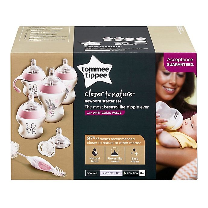 slide 2 of 10, Tommee Tippee Closer to Nature Newborn Starter Set - Pink, 1 ct