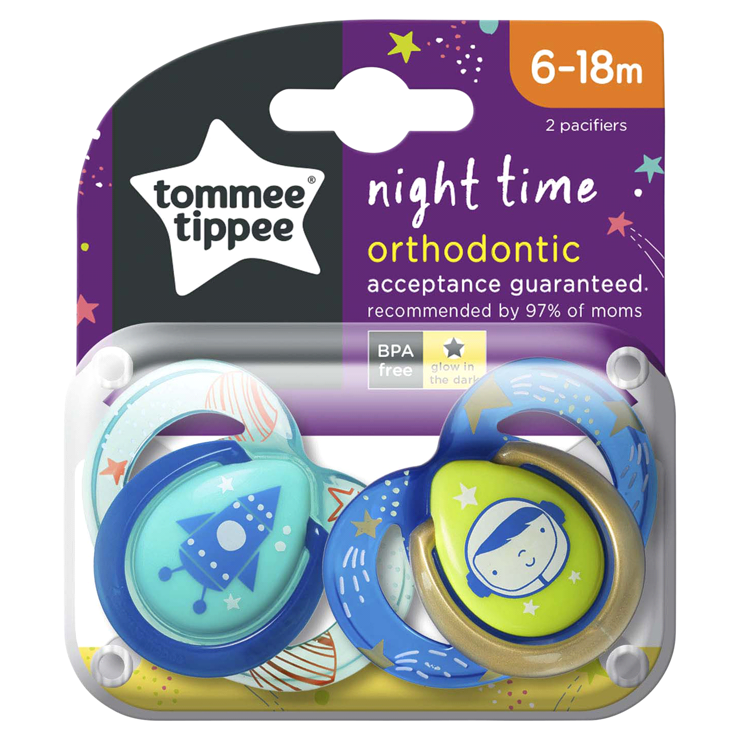slide 2 of 4, Tommee Tippee Nt Pacifiers 18m, 2 ct