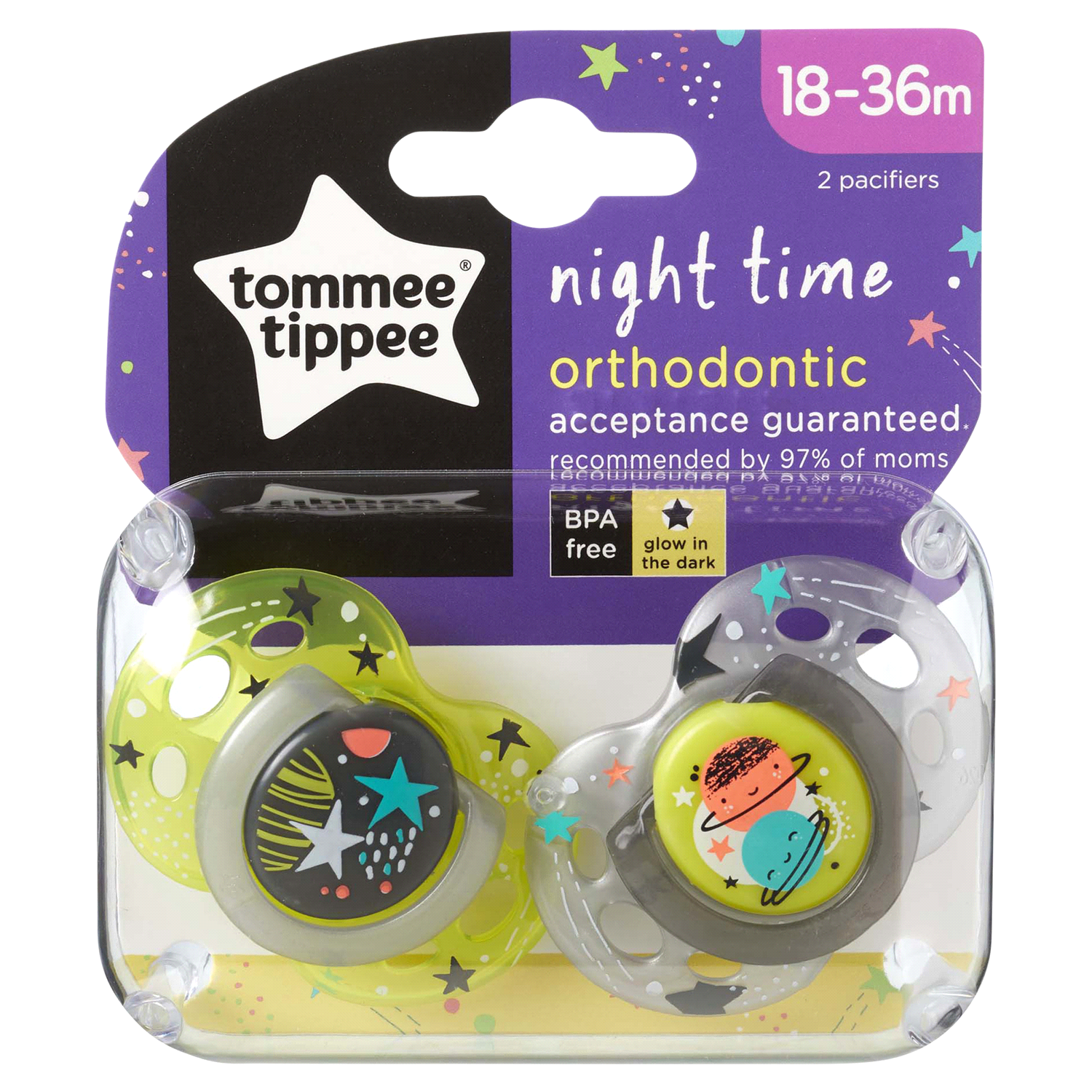 slide 2 of 4, Tommee Tippee Closer to Nature Pacifier - Blue 18+M, 2 ct