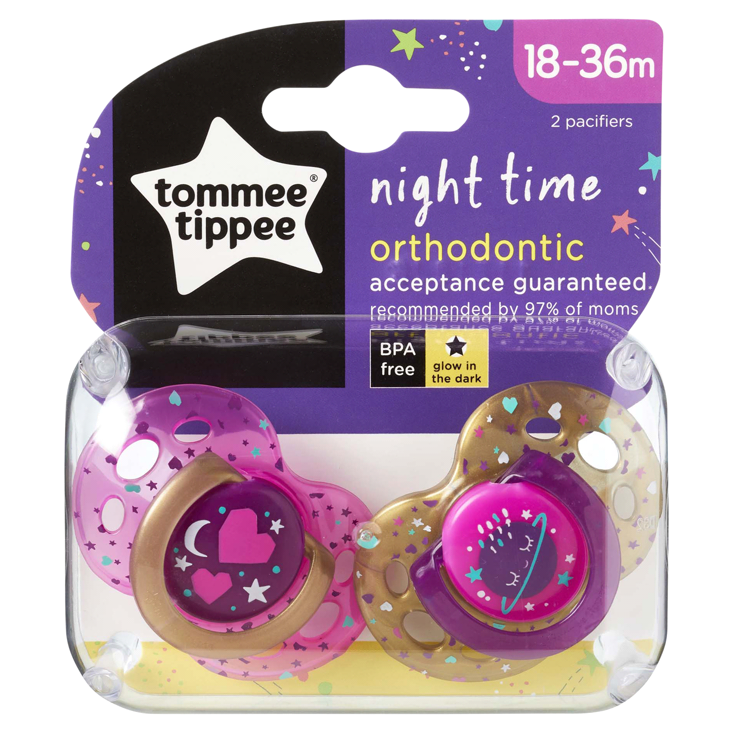 slide 1 of 4, Tommee Tippee Closer to Nature Pacifier - Blue 18+M, 2 ct