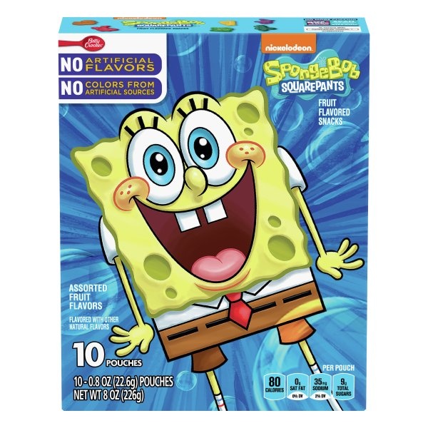 Betty Crocker SpongeBob Fruit Flavored Snacks Assorted Flavors 10 - 0 ...