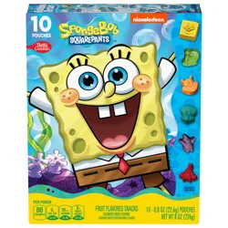 SpongeBob SquarePants Nickelodeon SpongeBob SquarePants Fruit Flavored Snacks, Treat Pouches, Gluten Free Snack, 10 Ct, 8 oz