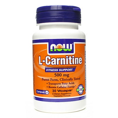 slide 1 of 2, NOW L-Carnitine 500 mg Capsules, 30 ct