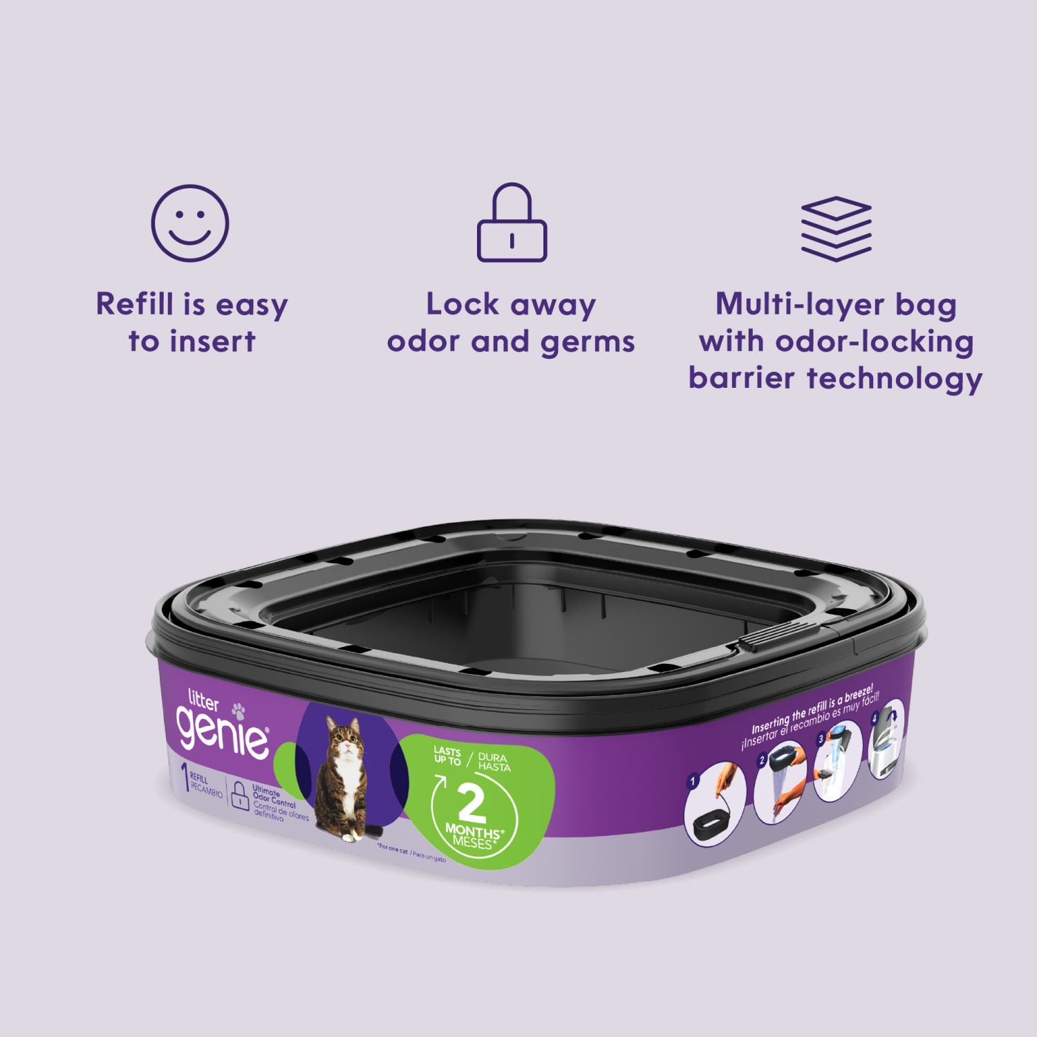 slide 4 of 8, Litter Genie Multi-Layer Film Refill, 1 ct