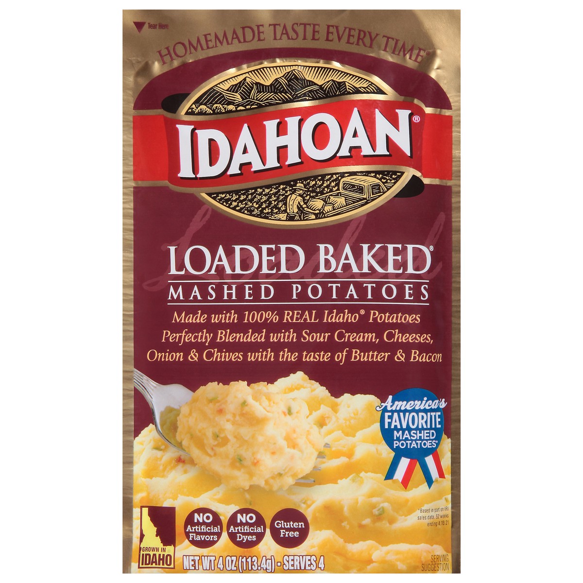 slide 1 of 6, Idahoan Loaded Baked Mashed Potatoes 4 oz, 4 oz