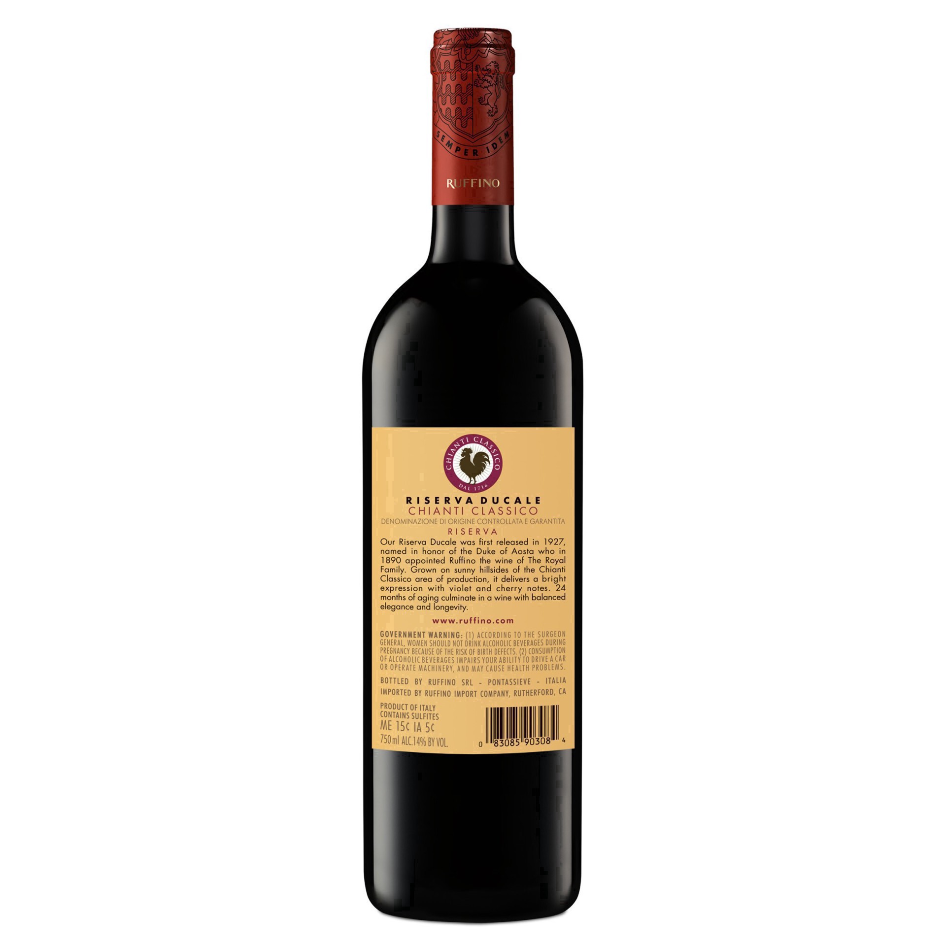 slide 8 of 23, Ruffino Riserva Ducale Chianti Classico DOCG Sangiovese Red Blend, Italian Red Wine, 750 mL Bottle, 25.35 fl. oz