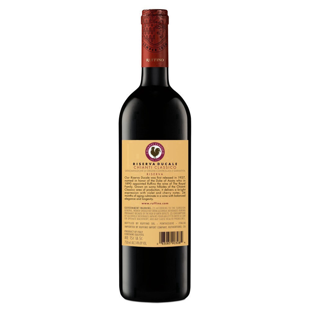 slide 5 of 23, Ruffino Riserva Ducale Chianti Classico DOCG Sangiovese Red Blend, Italian Red Wine, 750 mL Bottle, 25.35 fl. oz